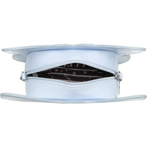 Betsey Johnson Kitsch Butterfly Medium Crossbody Bag Baby Blue Crystals - Picture 8 of 14